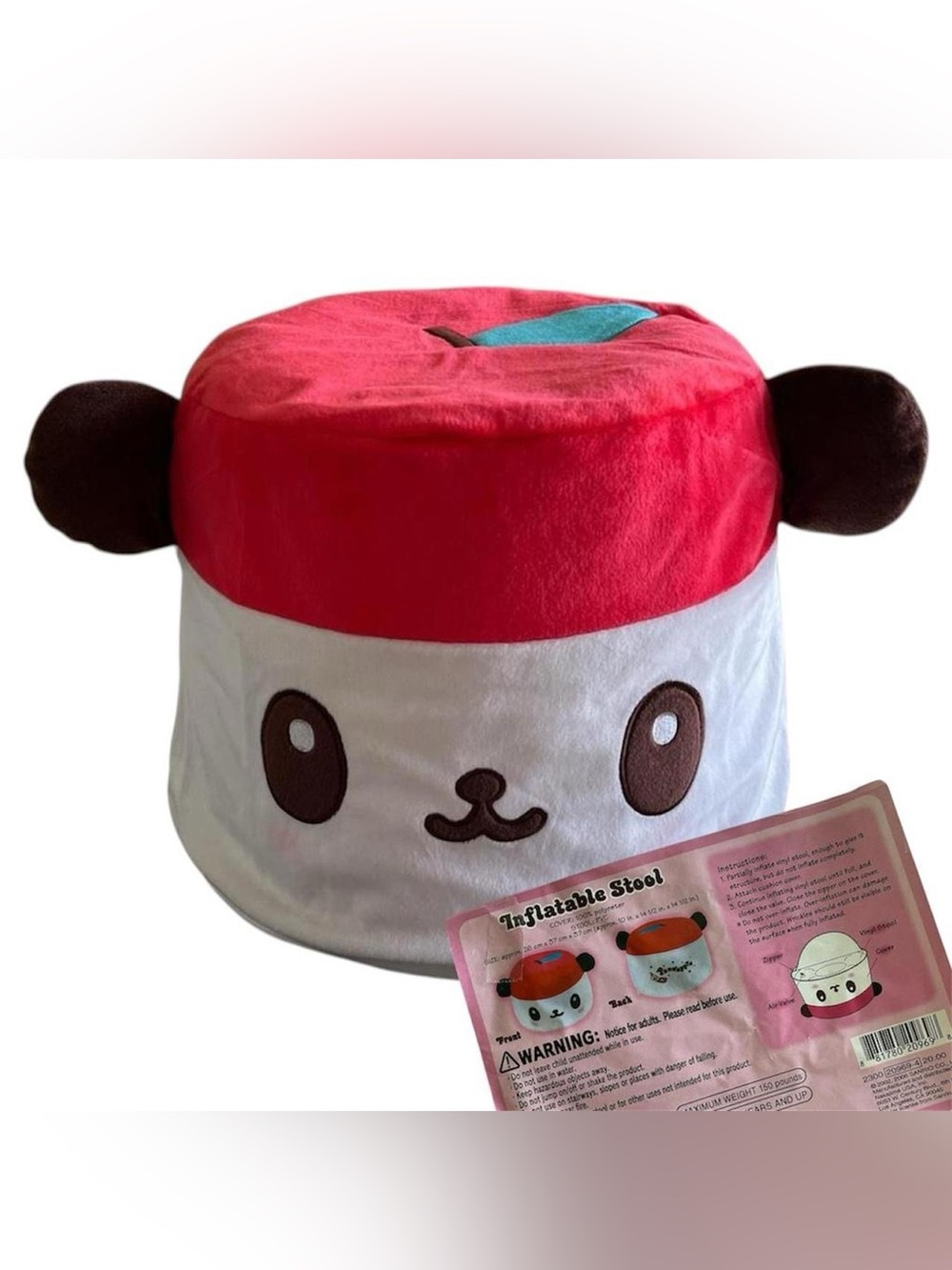 Vintage 2006 Sanrio Pandapple plush inflatable stool home decor